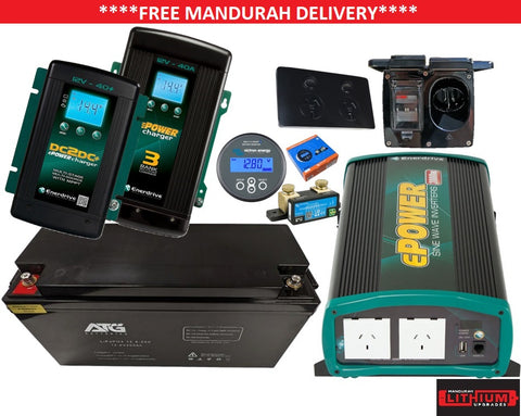 200AH ATG Lithium Vehicle Package with 2000w Inverter + 240v 200AH ATG Lithium Vehicle Package with 2000w Inverter + 240v