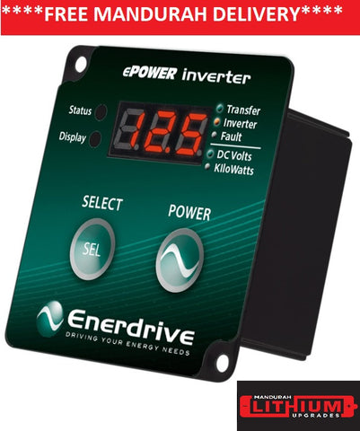 ENERDRIVE ePOWER 2600W 12V Pure Sine Wave Inverter with RCD & AC Transfer Switch