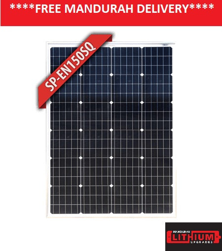 ENERDRIVE 150W Fixed Mono Black Frame Solar Panel Square