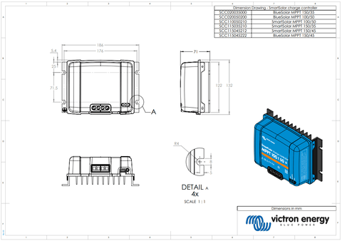 VICTRON SmartSolar MPPT 100/50A Bluetooth Solar Charge Controller